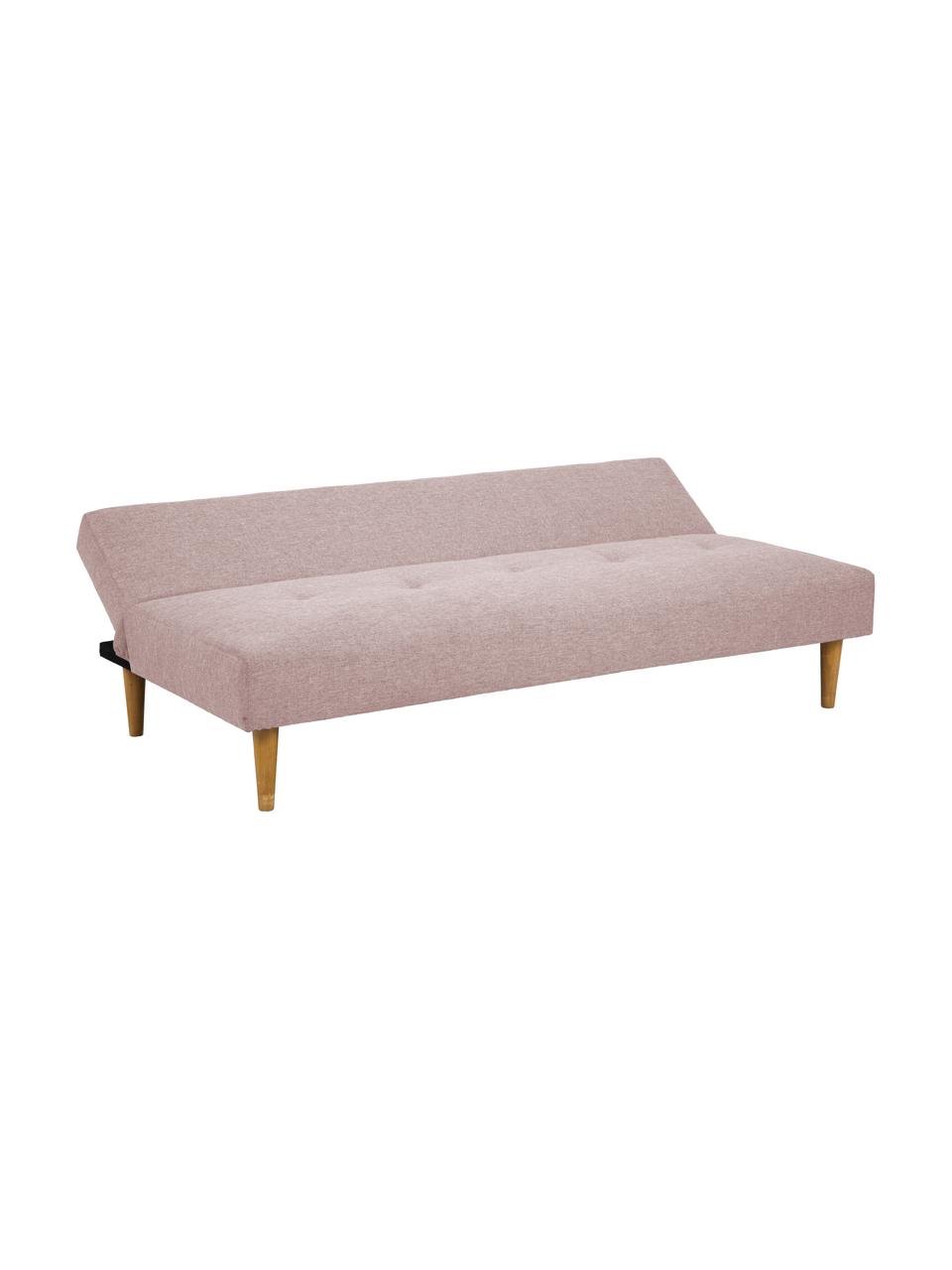 Divano letto 2 posti in tessuto rosa Lucca, Rivestimento: 100% poliestere Il rivest, Piedini: legno di albero della gom, Rosa, Larg. 180 x Prof. 86 cm