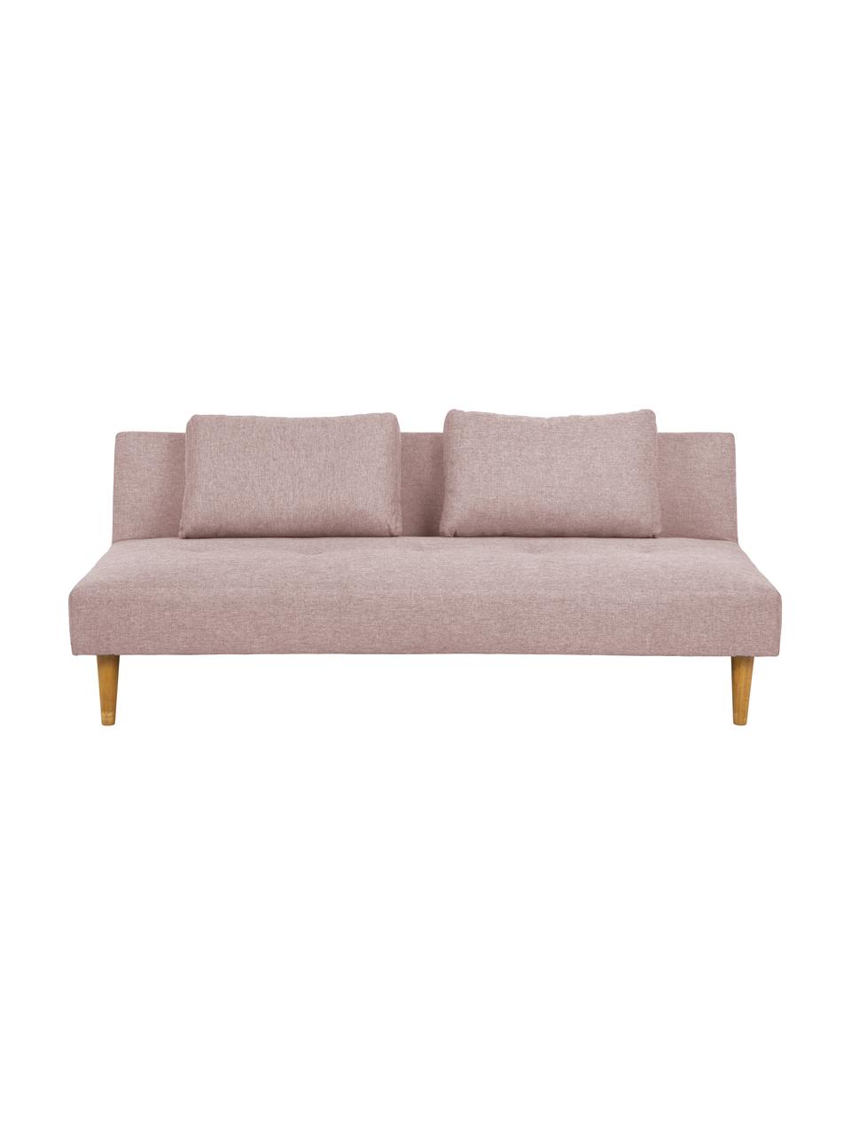 Divano letto 2 posti in tessuto rosa Lucca, Rivestimento: 100% poliestere Il rivest, Piedini: legno di albero della gom, Rosa, Larg. 180 x Prof. 86 cm