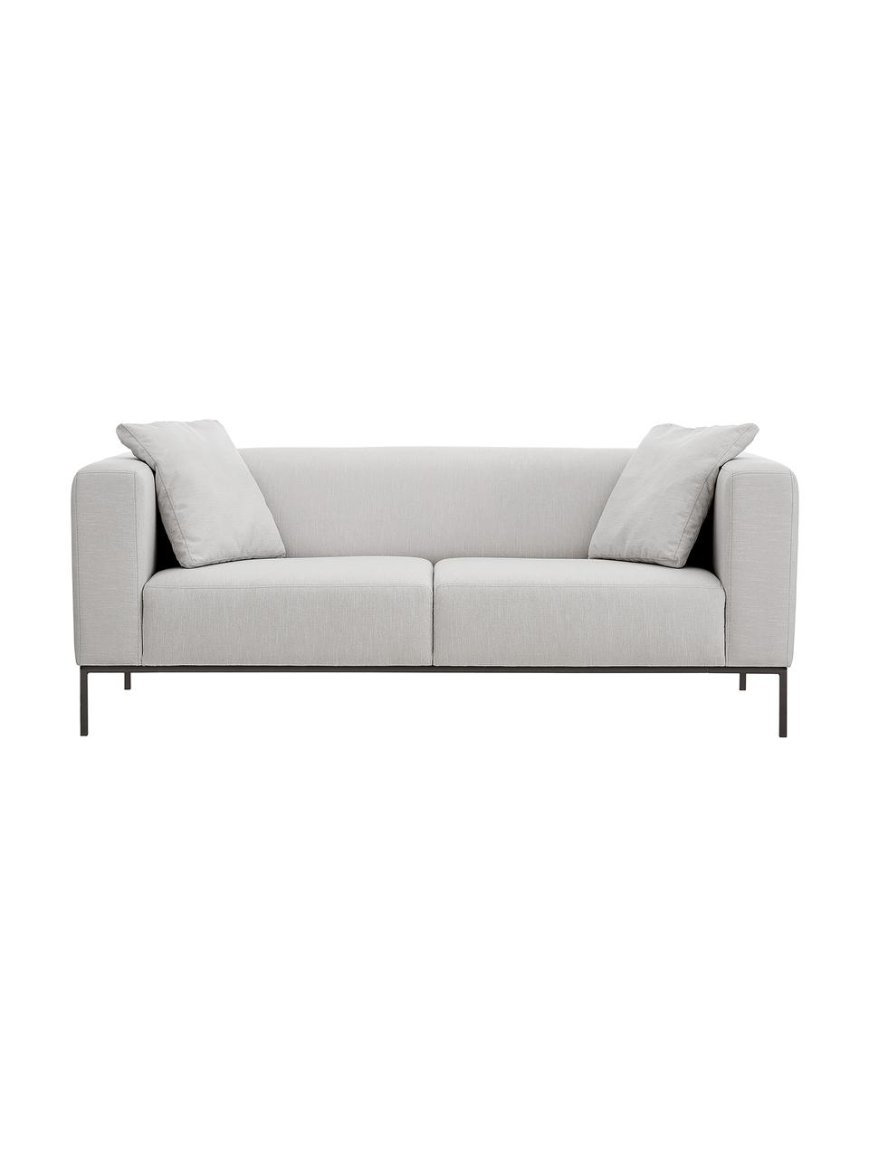 Sofa Carrie (3-Sitzer) mit Metall-Füßen, Bezug: Polyester 50.000 Scheuert, Gestell: Spanholz, Hartfaserplatte, Füße: Metall, lackiert, Webstoff Grau, B 202 x T 86 cm