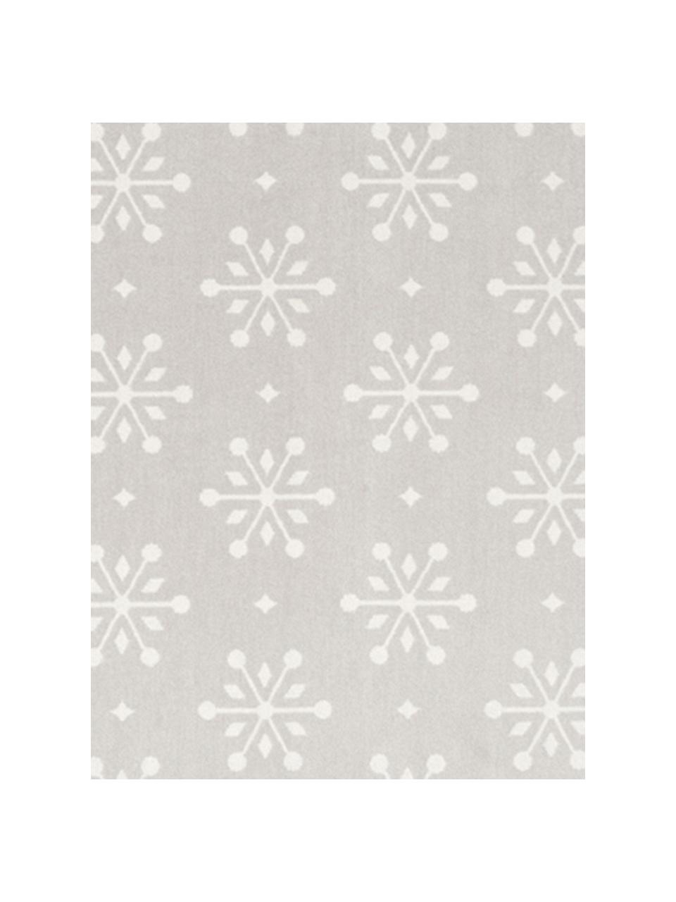 Dubbelzijdige plaid Sense of Snow, 50% katoen, 43% dralon, 7% polyester, Grijstinten, gebroken wit, 150 x 200 cm