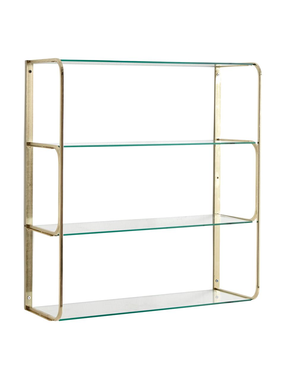 Półka ścienna Nora, Stelaż: metal powlekany, Odcienie złotego, transparentny, S 57 x W 66 cm