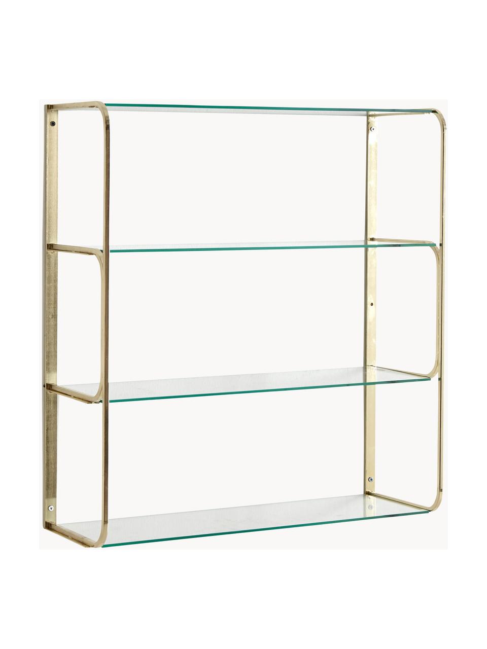 Półka ścienna Nora, Stelaż: metal powlekany, Odcienie złotego, transparentny, S 57 x W 66 cm