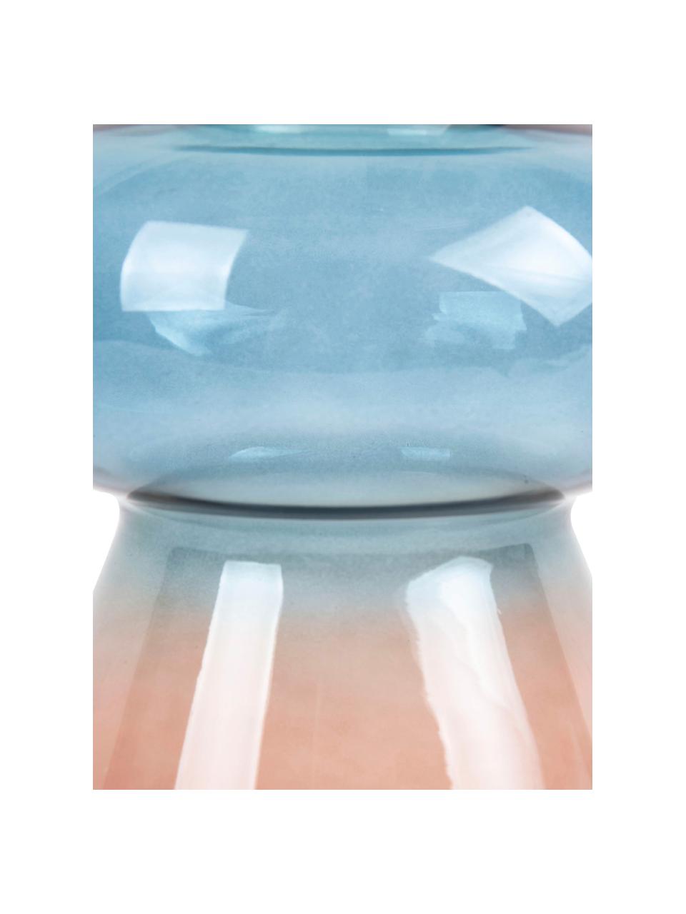 Mondgebblazen glazen vaas Winter Dream, Glas, Bruin, blauw, groen, Ø 17 x H 23 cm