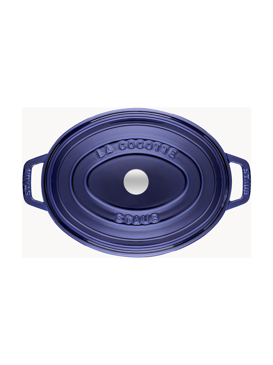 Casseruola ovale in ghisa La Cocotte, Ghisa smaltata, Blu elettrico, argentato, Larg. 38 x Alt. 17 cm, 5,5 l