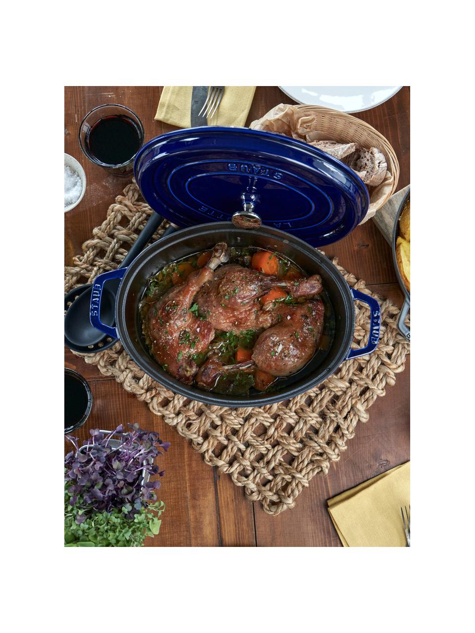 Casseruola ovale in ghisa La Cocotte, Ghisa smaltata, Blu elettrico, argentato, Larg. 38 x Alt. 17 cm, 5,5 l