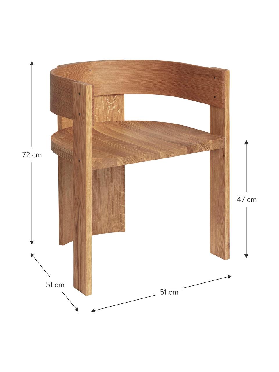 Krzesło z drewna naturalnego z podłokietnikami Collector, Drewno dębowe i drewno orzecha włoskiego, olejowane, Drewno dębowe, drewno orzecha włoskiego, S 51 x G 51 cm