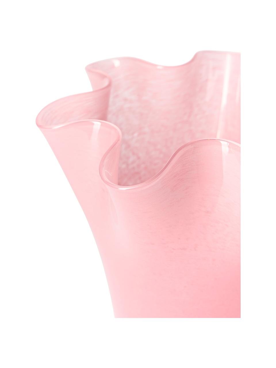Jarrón de vidrio soplado artesanalmente Inaya, Vidrio soplado artesanalmente, Rosa, Ø 21 x Al 25 cm