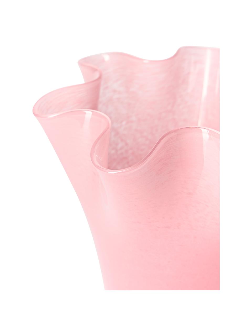 Mundgeblasene Glasvase Inaya, Glas, mundgeblasen, Rosa, Ø 21 x H 25 cm
