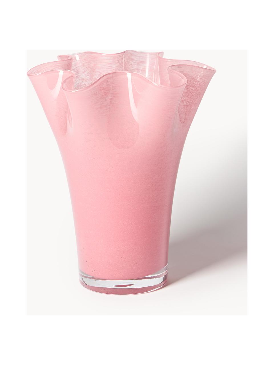 Mundgeblasene Glasvase Inaya, Glas, mundgeblasen, Altrosa, Ø 21 x H 25 cm