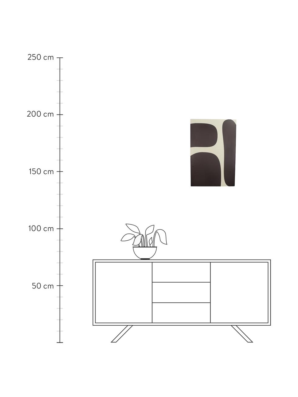 Magnetisch bord Organic, Metaal, Zwart, wit, 40 x 60 cm