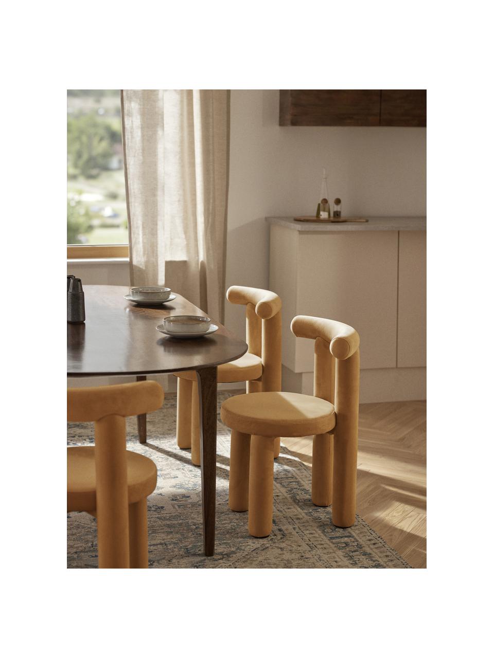 Sametová čalouněná židle Calan, Hnědá, Š 55 cm, H 52 cm