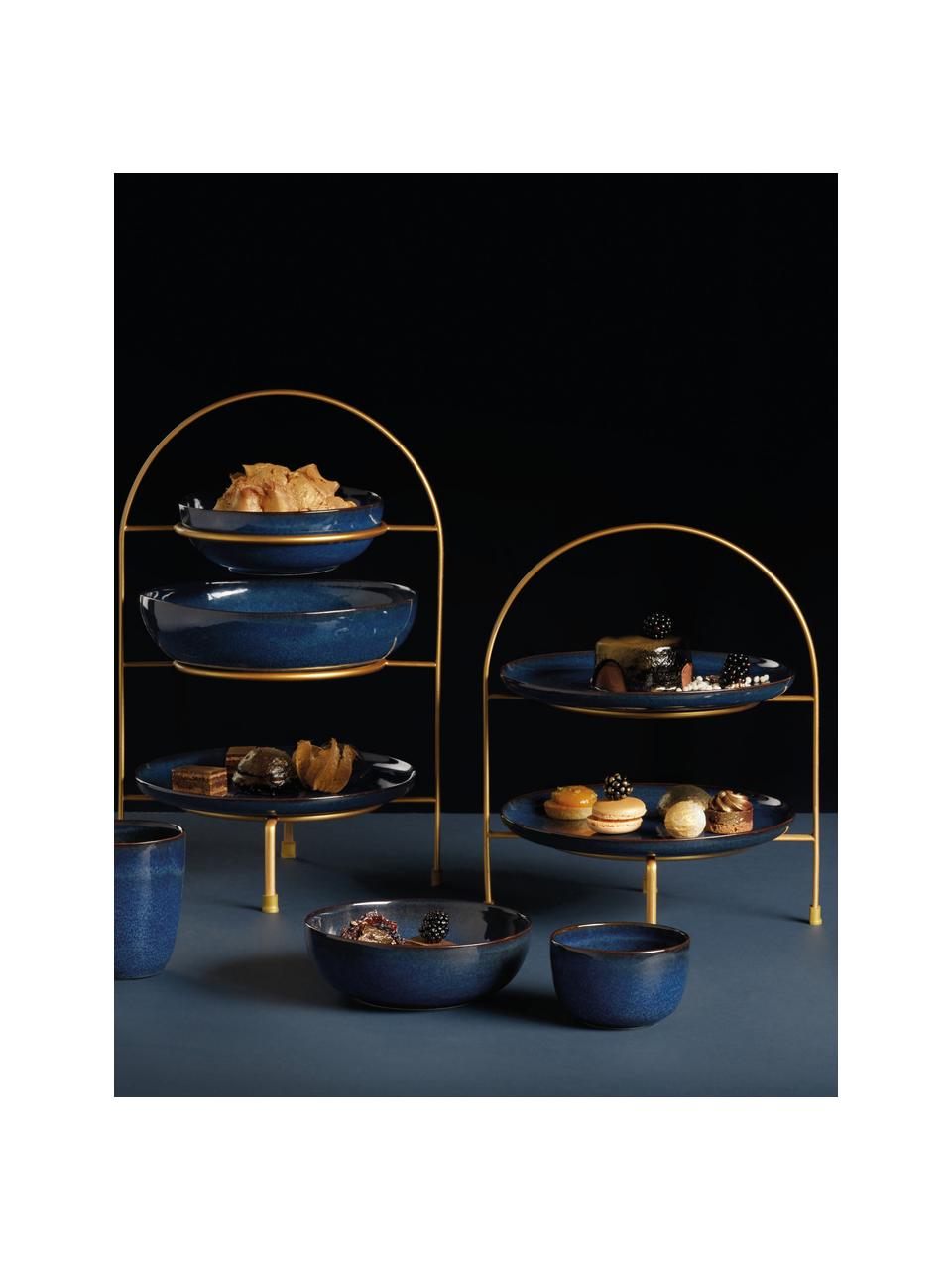 Piatto fondo Midnight 6 pz, Gres, Blu scuro, Ø 21 x Alt. 5 cm