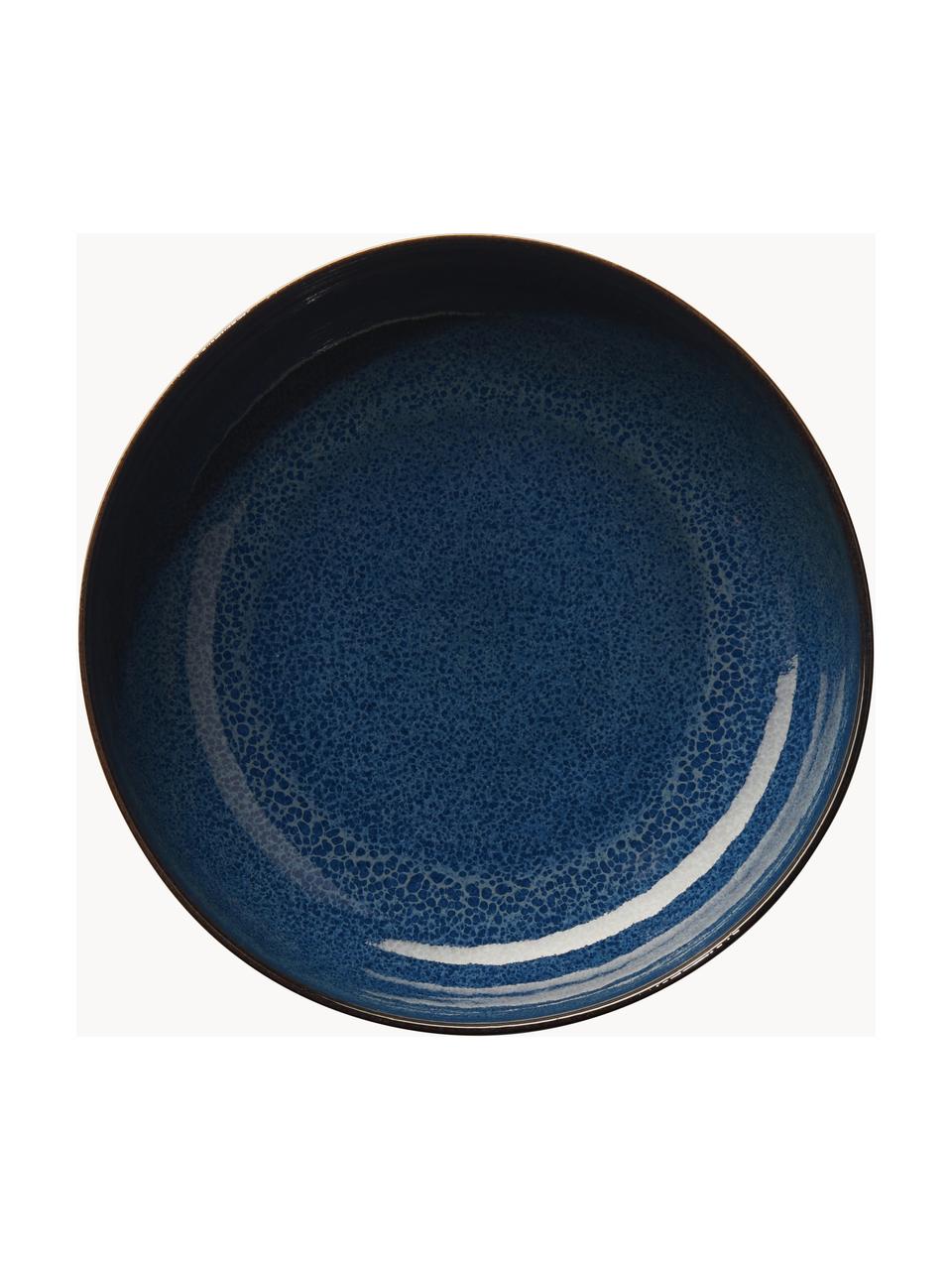 Assiettes creuses Midnight, 6 pièces, Grès cérame, Bleu foncé, Ø 21 x haut. 5 cm