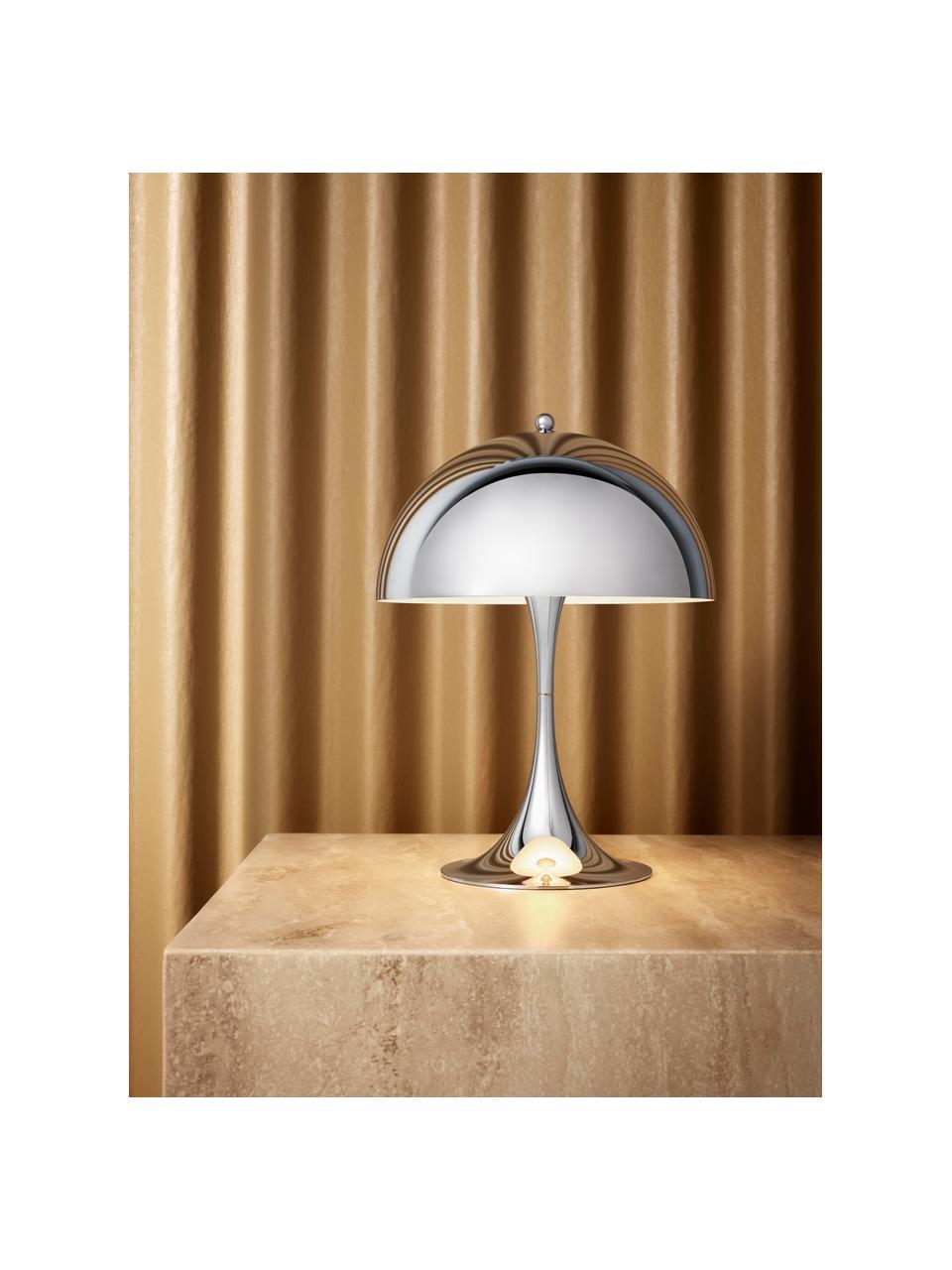 Lampa stołowa LED z funkcją przyciemniania Panthella, W 34 cm, Stelaż: aluminium powlekane, Stal w odcieniach srebrnego, Ø 25 x 34 cm