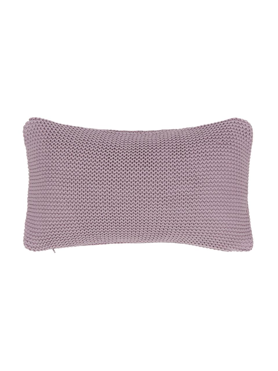 Federa arredo a maglia viola Adalyn, 100% cotone biologico, certificato GOTS, Viola, Larg. 30 x Lung. 50 cm