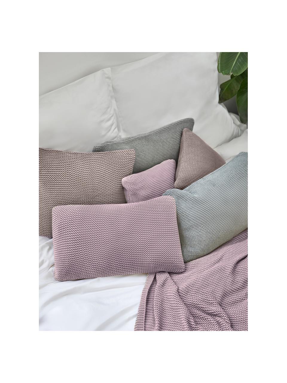 Housse de coussin rectangulaire tricot lilas Adalyn, Lilas