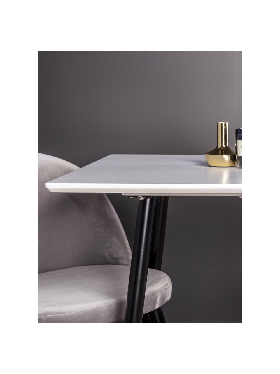 Set tavolo con sedie 3 pz, Gambe: metallo verniciato a polv, Rivestimento: velluto (100% poliestere), Gambe: metallo verniciato a polv, Velluto grigio, bianco, nero, Set in varie misure