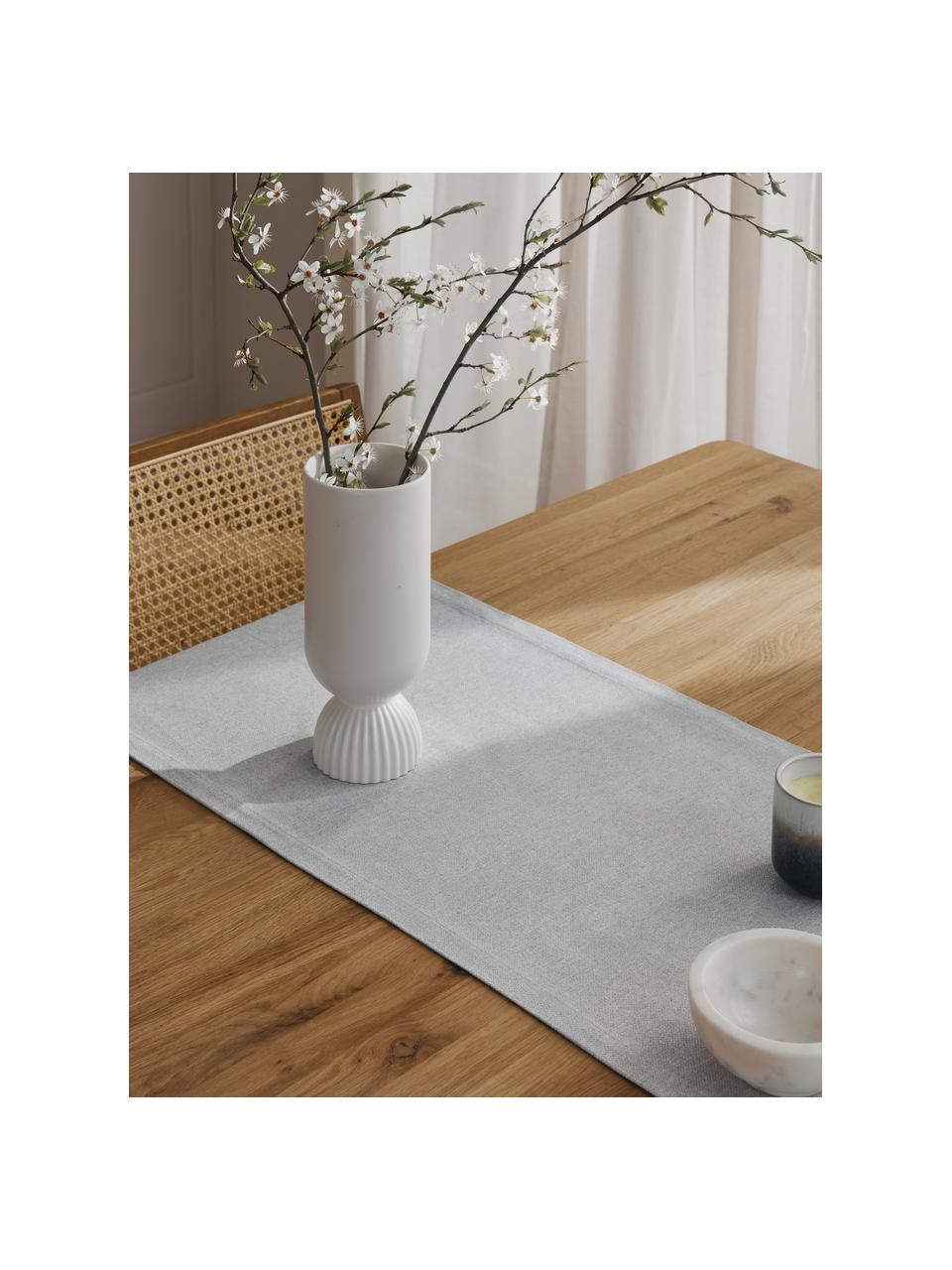Tischläufer Riva aus Baumwollgemisch in Grau, 55% Baumwolle, 45% Polyester, Grau, B 40 x L 150 cm