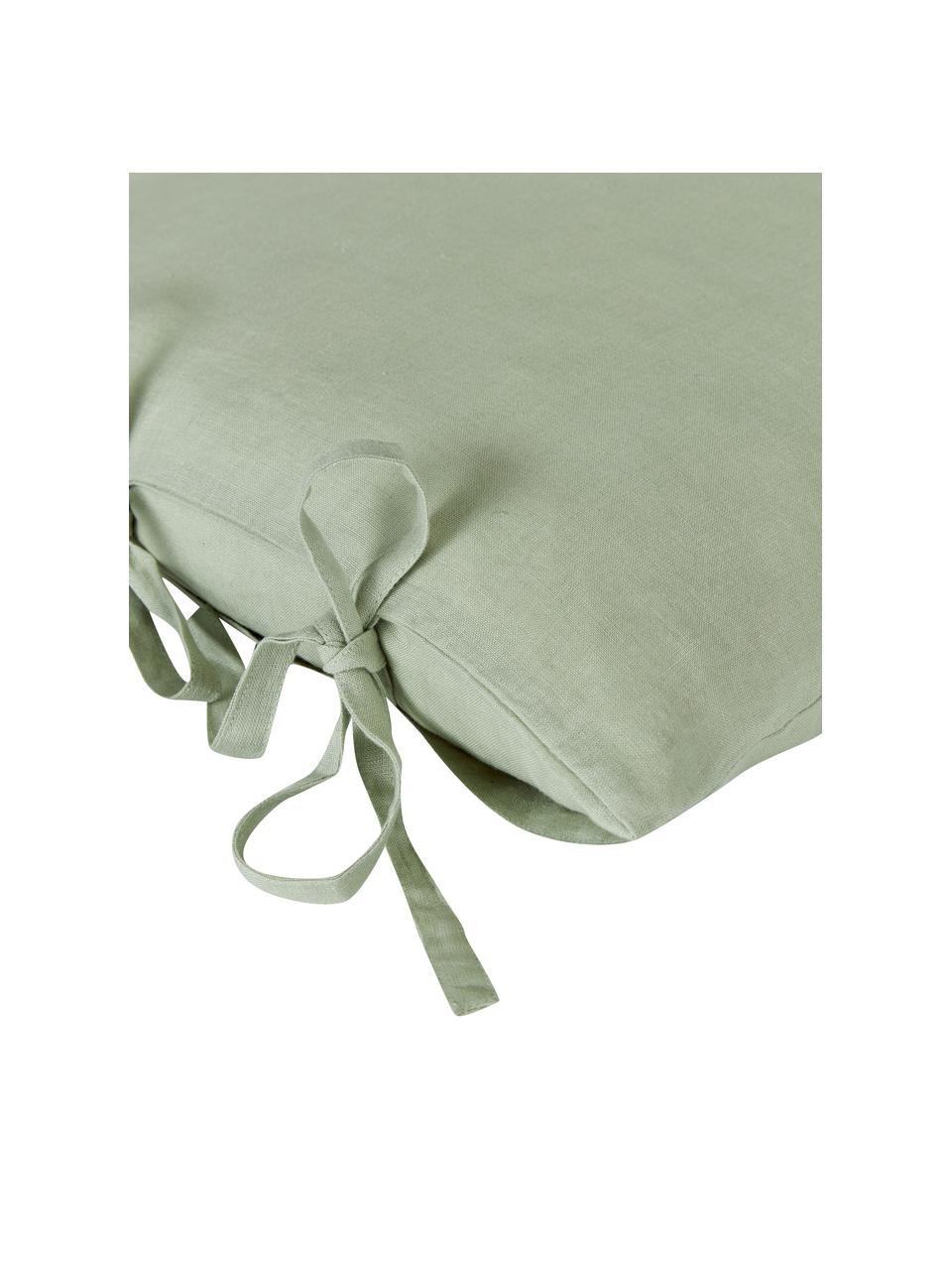 Gewassen linnen kussenhoes Candice in mintgroen, 100% linnen, Mintgroen, B 50 x L 50 cm