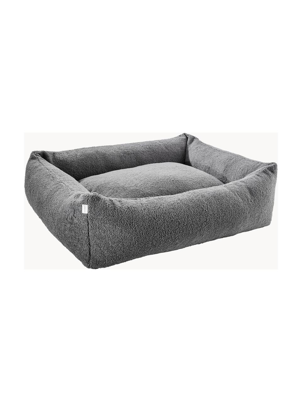 Bouclé-Hundebett Teddy, in verschiedenen Größen, Bezug: Bouclé (100 % Polyester) , Dunkelgrau, B 68 x T 55 cm