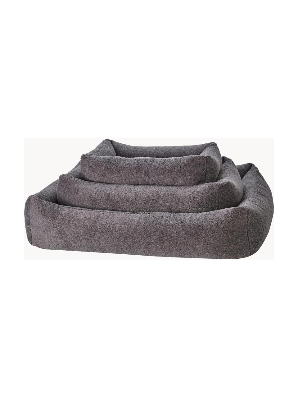 Bouclé-Hundebett Teddy, in verschiedenen Größen, Bezug: Bouclé (100 % Polyester) , Dunkelgrau, B 68 x T 55 cm