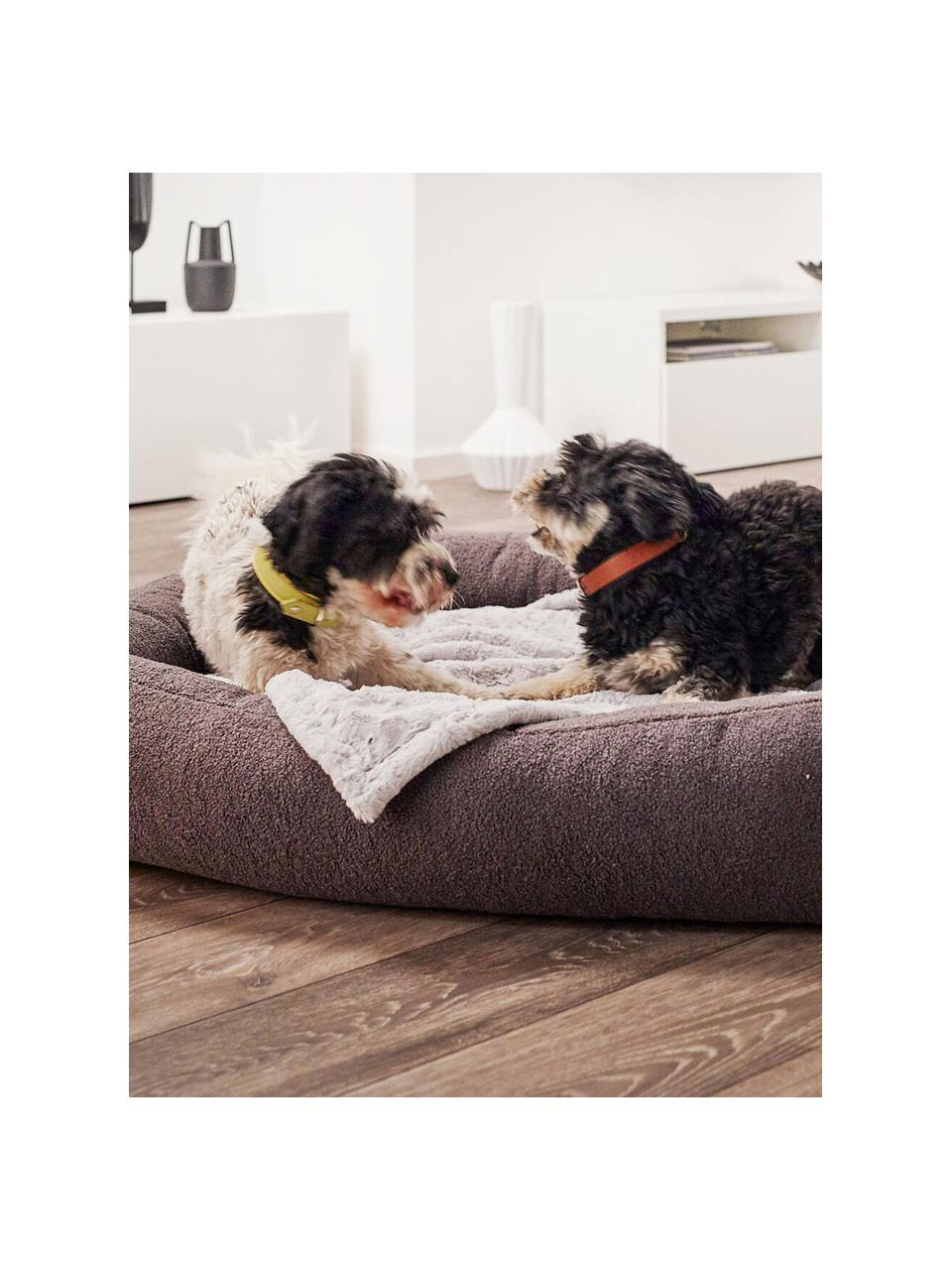 Bouclé-Hundebett Teddy, verschiedene Grössen, Bezug: Bouclé (100 % Polyester) , Dunkelgrau, B 68 x T 55 cm