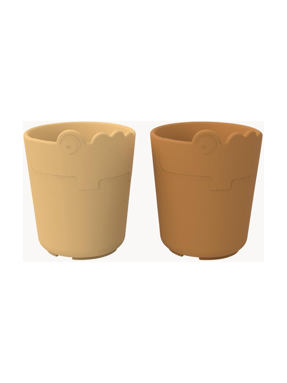 Service de mugs Kiddish, 2 élém., Plastique, Tons jaunes, Ø 7 x haut. 8 cm, 100 ml