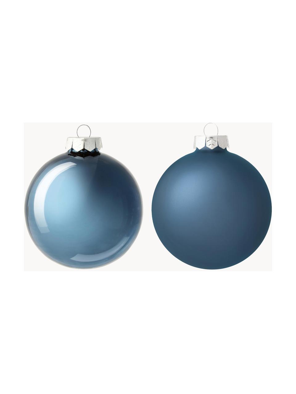 Kerstballen Evergreen mat/glanzend, verschillende formaten, Blauw, Ø 10 cm, 4 stuk