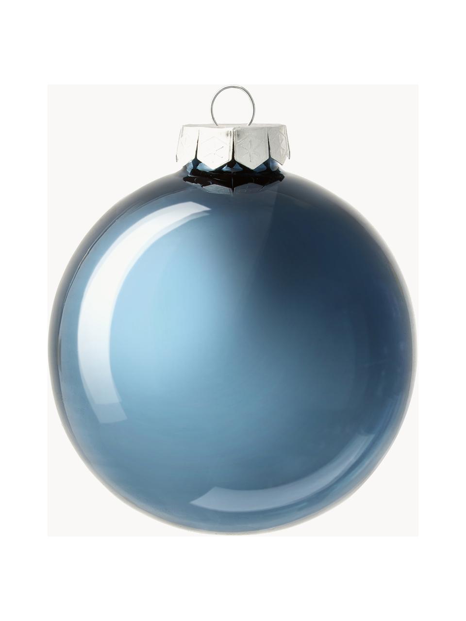 Boules de Noël Evergreen, sets de différentes tailles, Bleu, Ø 10 cm, 4 pièces