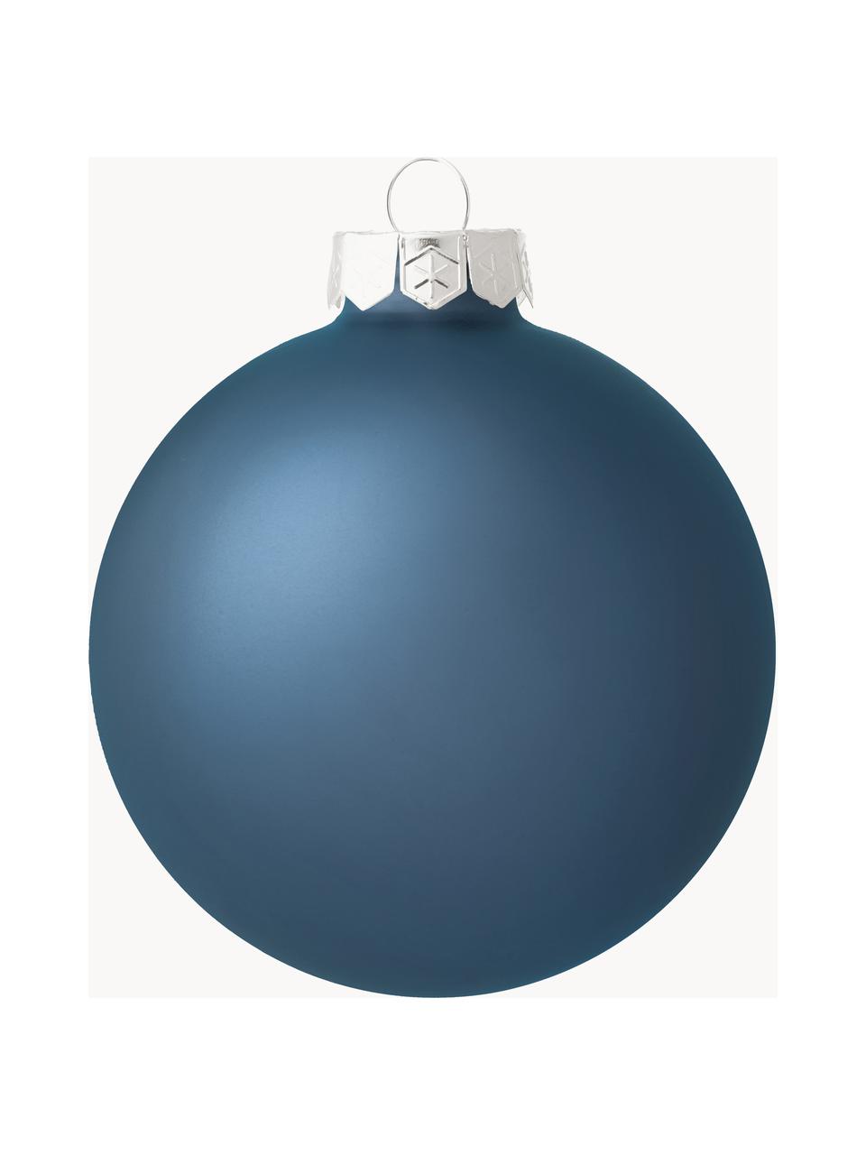 Palline di Natale opache/lucide Evergreen, varie misure, Blu, Ø 8 cm, 6 pz