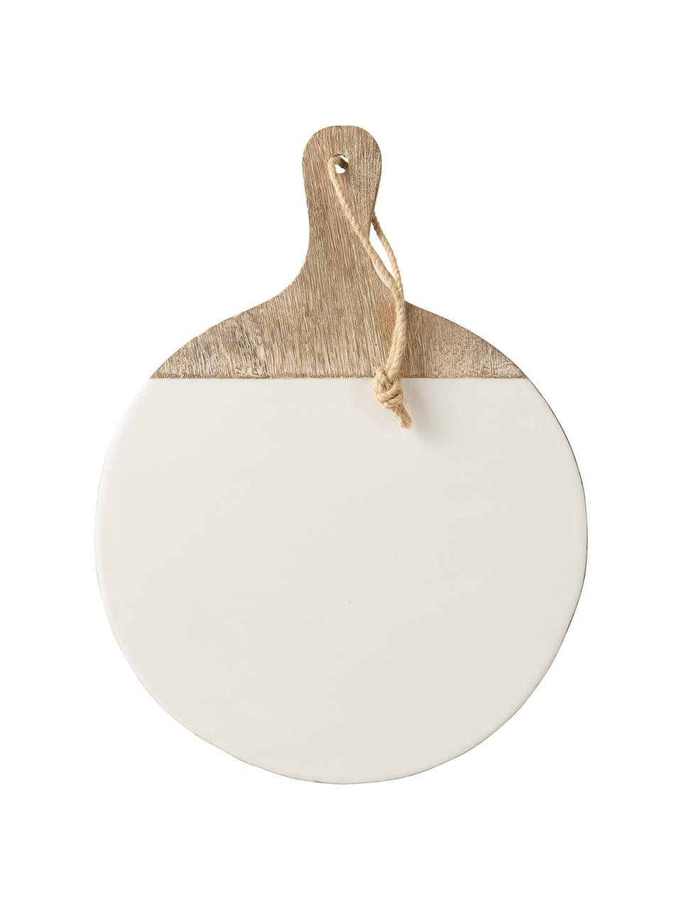 Planche à découper Lugo, 30 x 40 cm, Blanc, bois de manguier