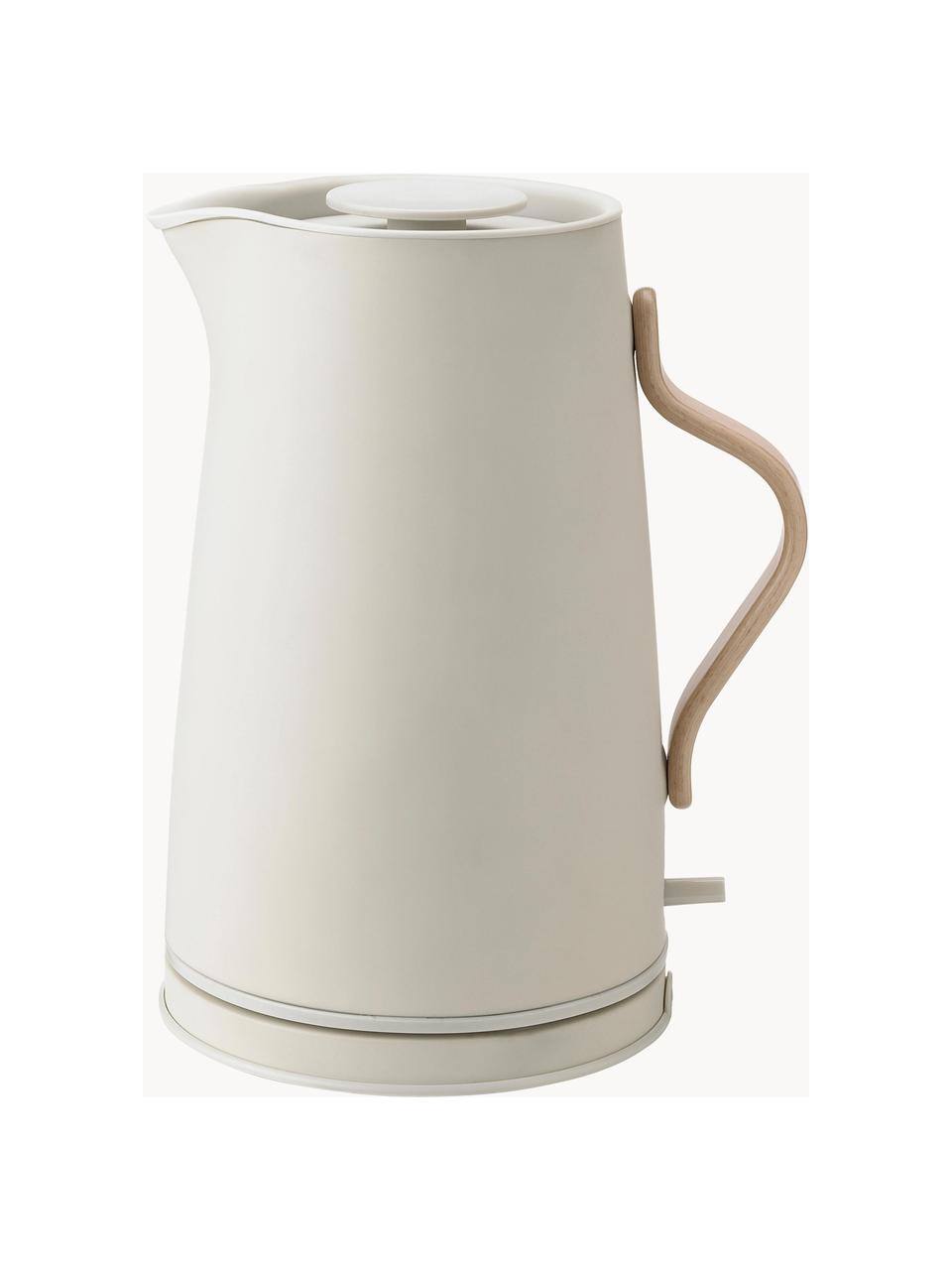 Hervidor Emma, 1.2 L, Estructura: acero inoxidable recubier, Asa: madera de haya, Beige claro mate, 1,2 L