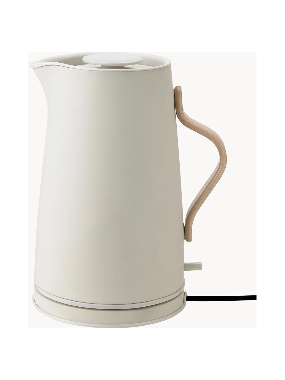 Hervidor Emma, 1.2 L, Estructura: acero inoxidable recubier, Asa: madera de haya, Beige claro mate, 1,2 L