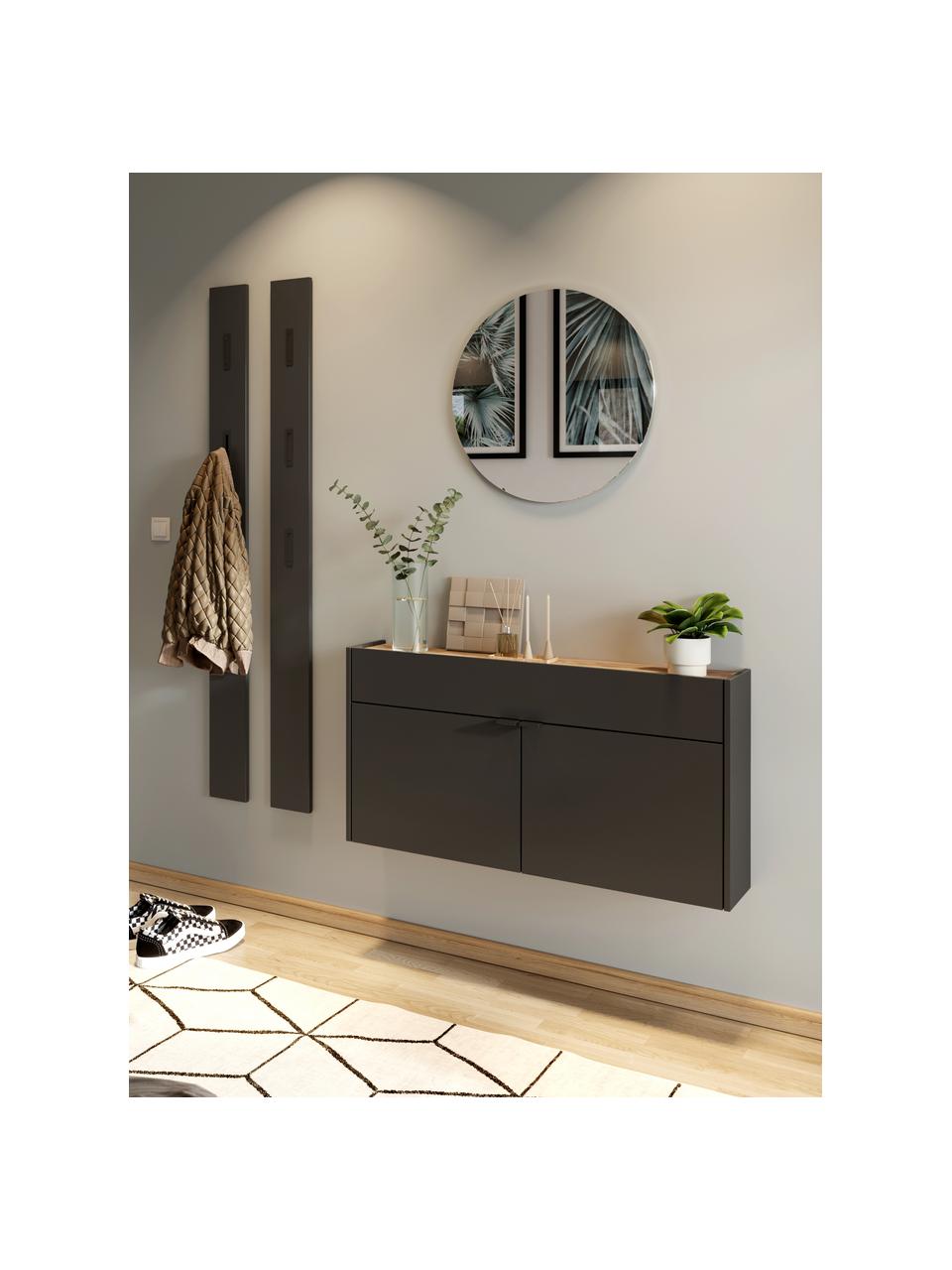 Wand-Sideboard Gabriela mit Schubladen, Griffe: Metall, beschichtet, Anthrazit, B 110 x H 57 cm