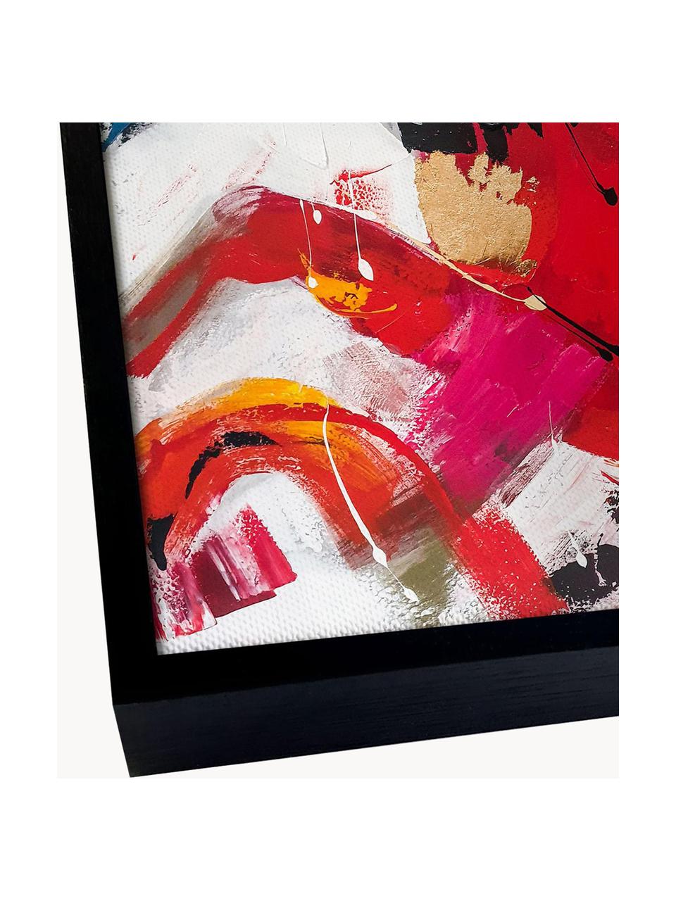 Gerahmtes Leinwandbild Red Emotions, Bild: Leinwand, Rahmen: Holz, Bunt, B 103 x H 103 cm