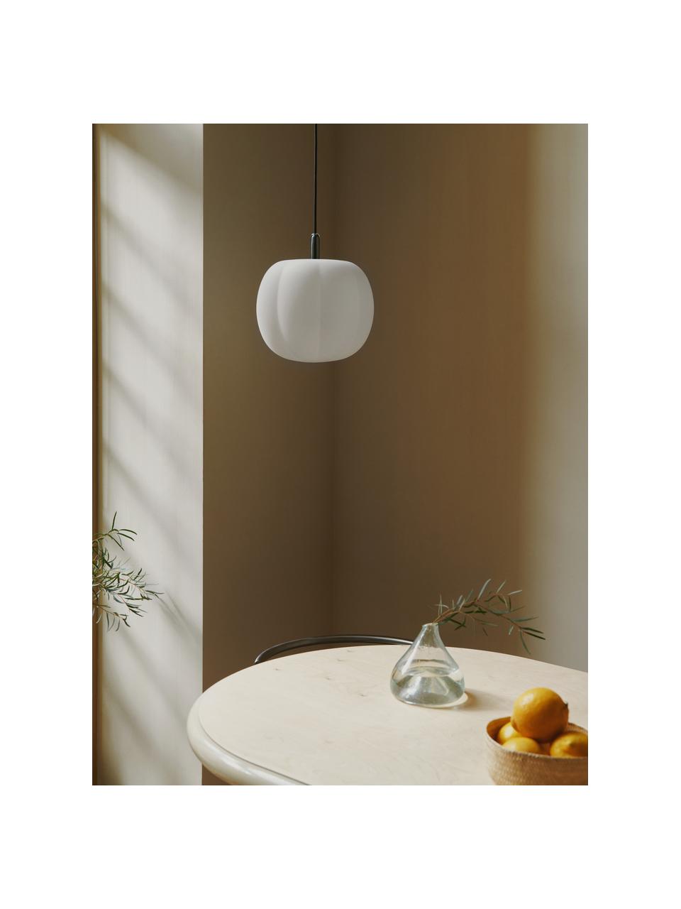 Kleine hanglamp Pepo van glas, verschillende formaten, Lampenkap: glas, Wit, Ø 20 x H 18 cm