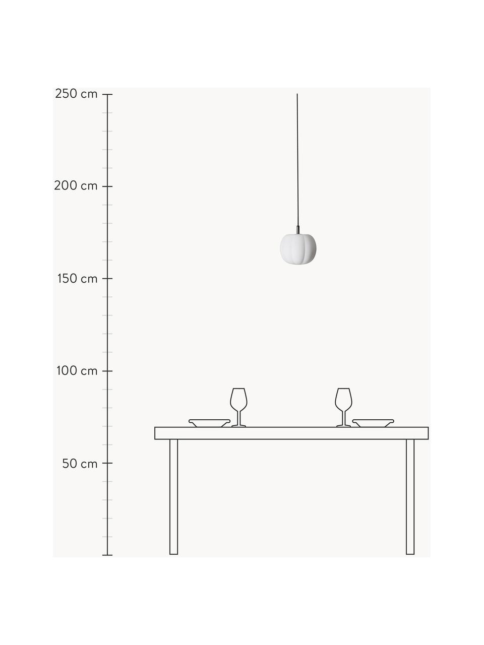 Lámpara de techo pequeña de vidrio Pepo, tamaños diferentes, Pantalla: vidrio, Cable: cubierto en tela, Blanco, Ø 20 x Al 18 cm