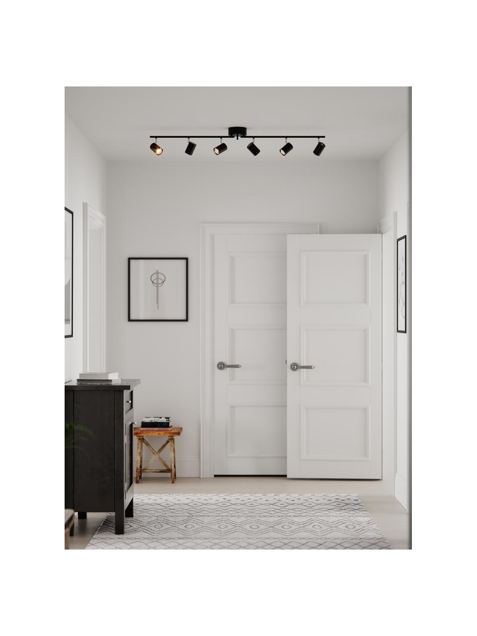 Faretti da soffitto grandi Correct, Nero, Larg. 124 x Alt. 18 cm