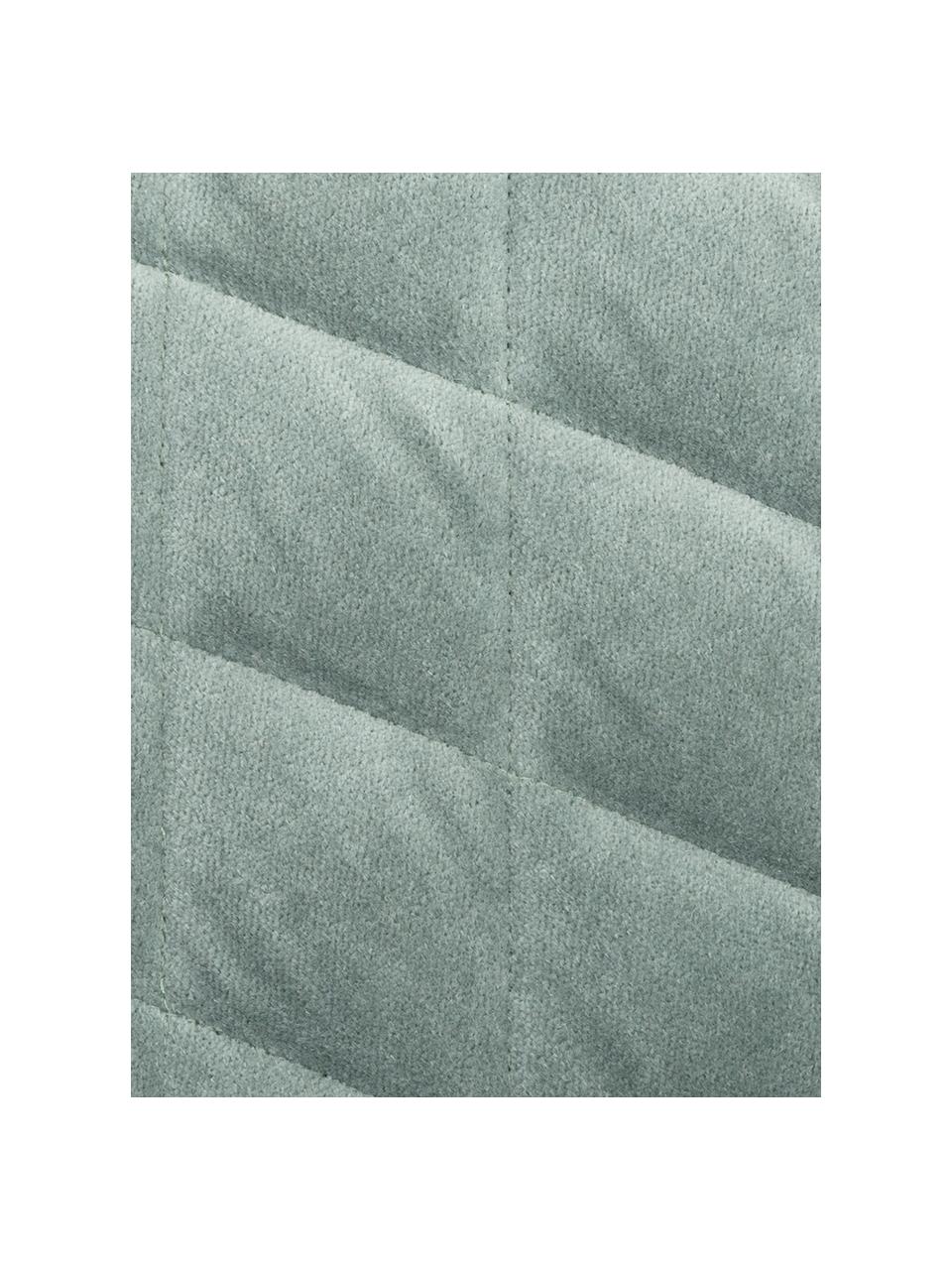 Gewatteerde fluwelen kussenhoes Cosima in saliegroen, Saliegroen, B 50 x L 50 cm