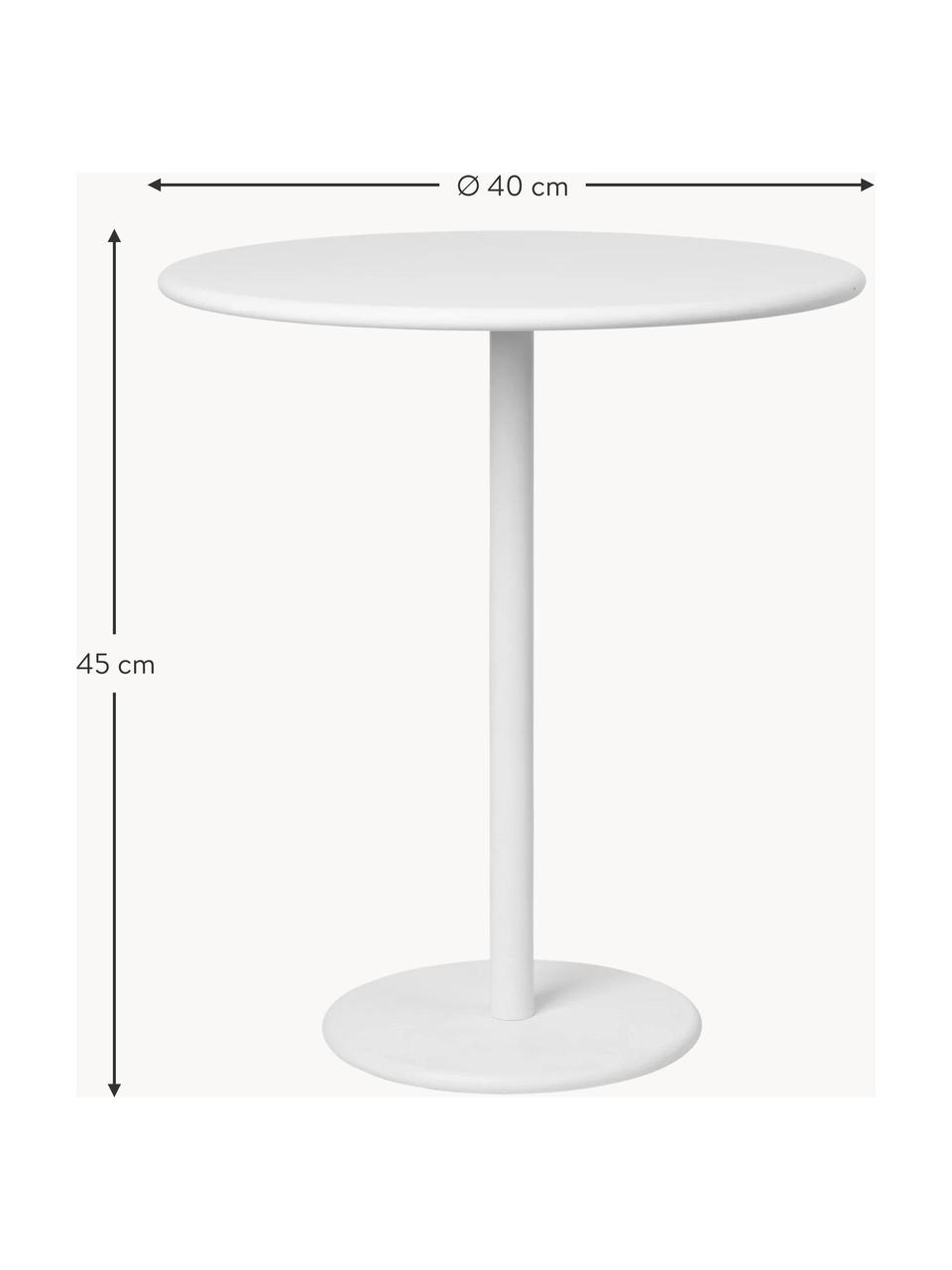 Kulatý zahradní odkládací stolek Stay, Hliník s práškovým nástřikem, Bílá, Ø 40 cm, V 45 cm