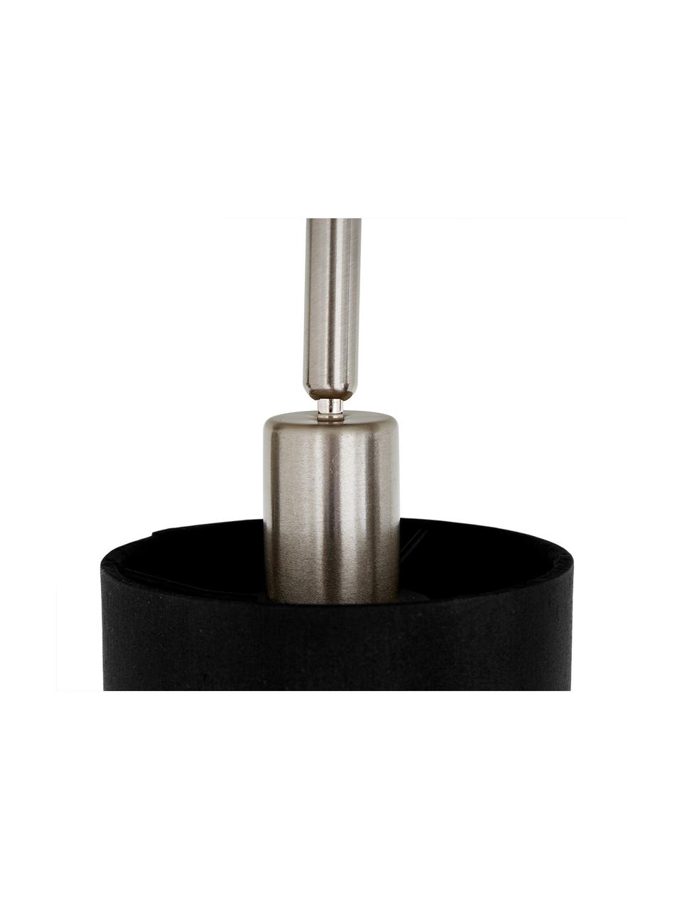 Plafondlamp Casper, Baldakijn: vernikkeld metaal, Zilverkleurig, zwart, 78 x 7 cm