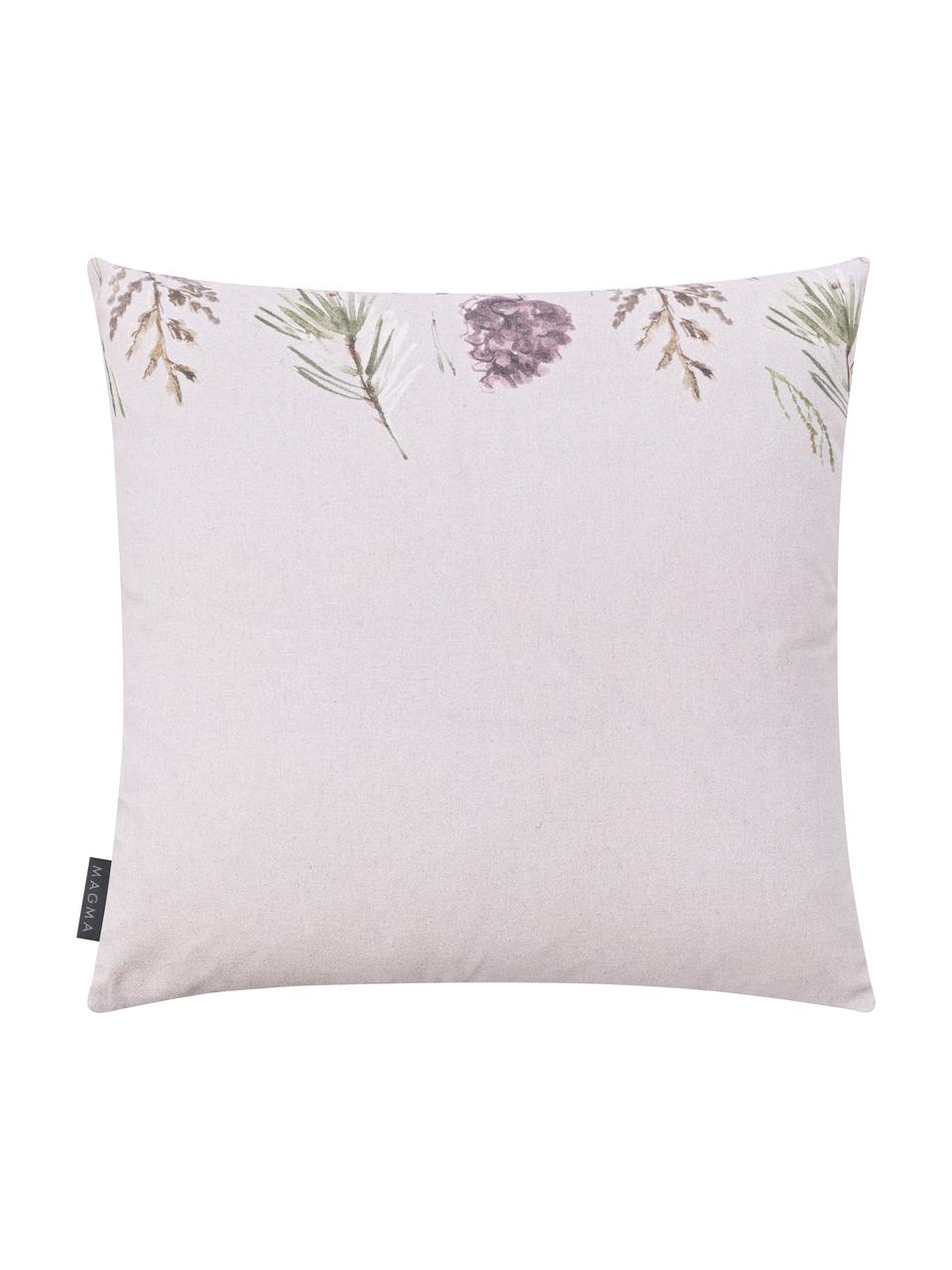 Housse de coussin 50x50 réversible Tanne, Gris et tons verts