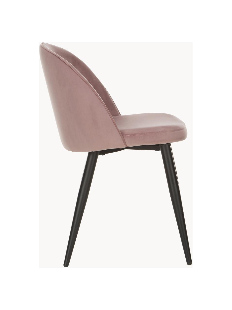 Chaises rembourrées en velours Amy, 2 pièces, Vieux rose, larg. 47 x prof. 55 cm