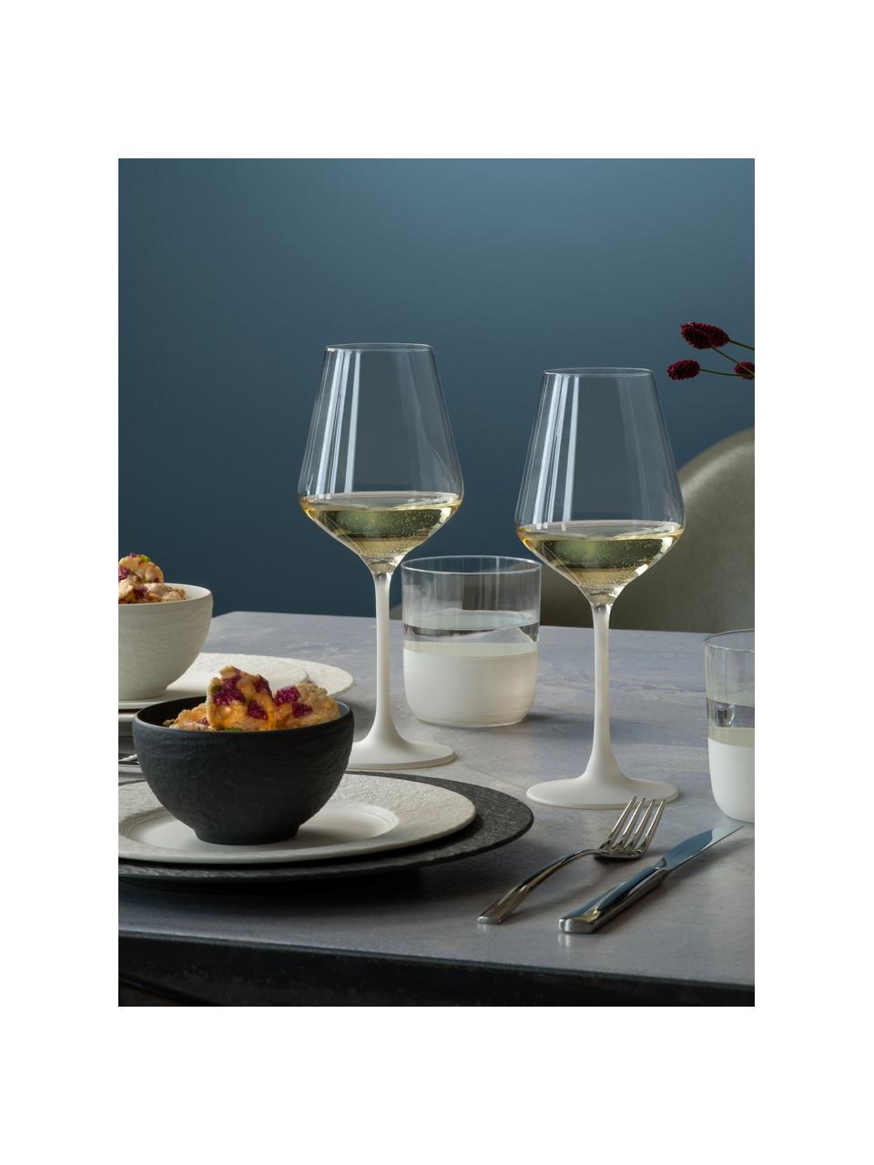 Kristallen witte wijnglazen Manufacture Rock, 4 stuks, Kristalglas, Transparant, wit, Ø 9 x H 23 cm, 410 ml