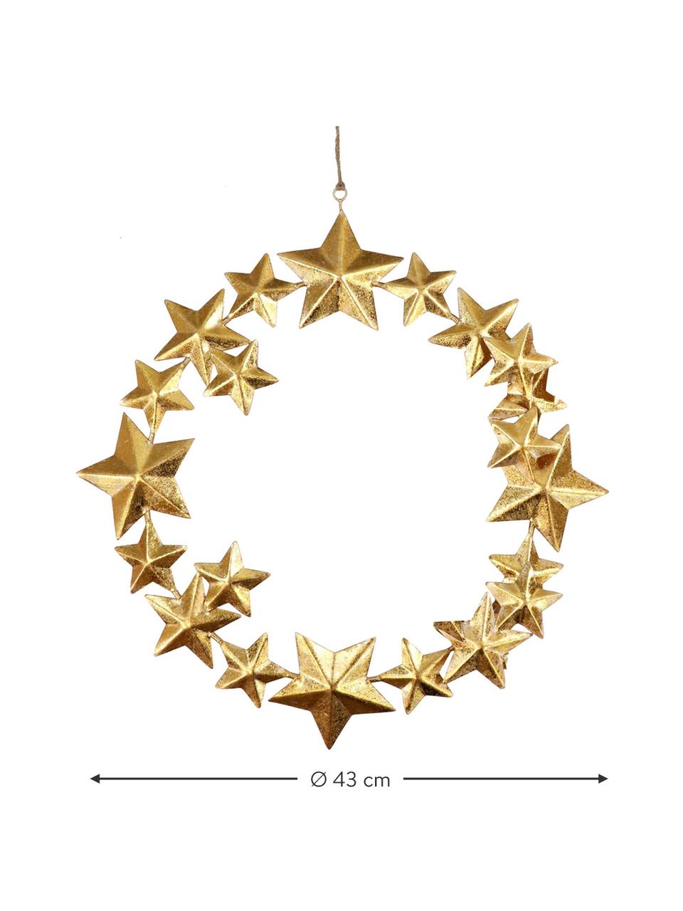 Decoratieve hangersset Stars, 2-delig, Gecoat metaal, Goudkleurig, Set met verschillende formaten