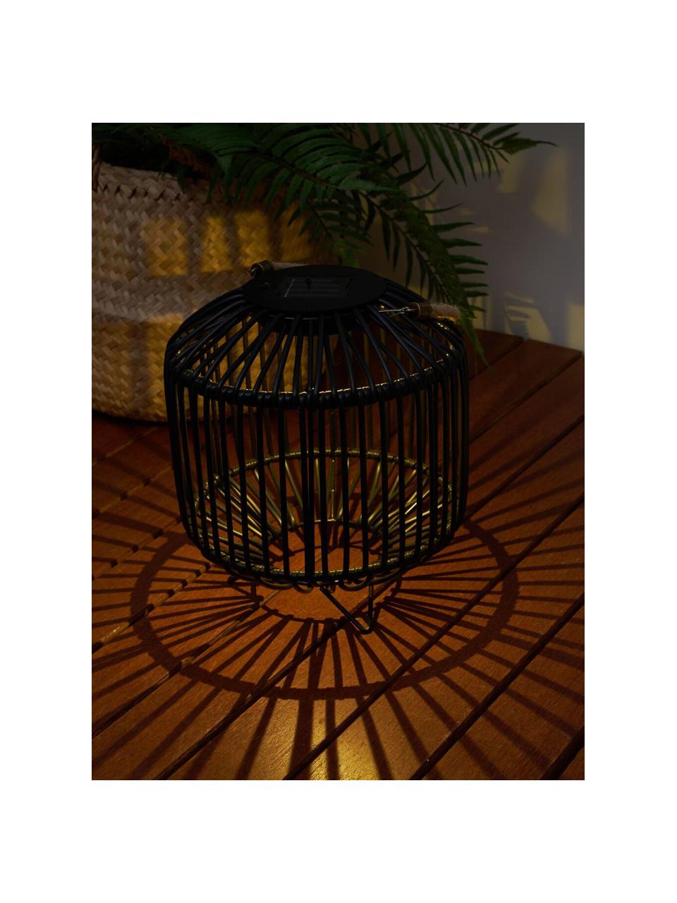 Outdoor solar lamp Sunshine Delight om op te hangen of te zetten, Lampenkap: polyrotan, Zwart, Ø 24 x H 26 cm