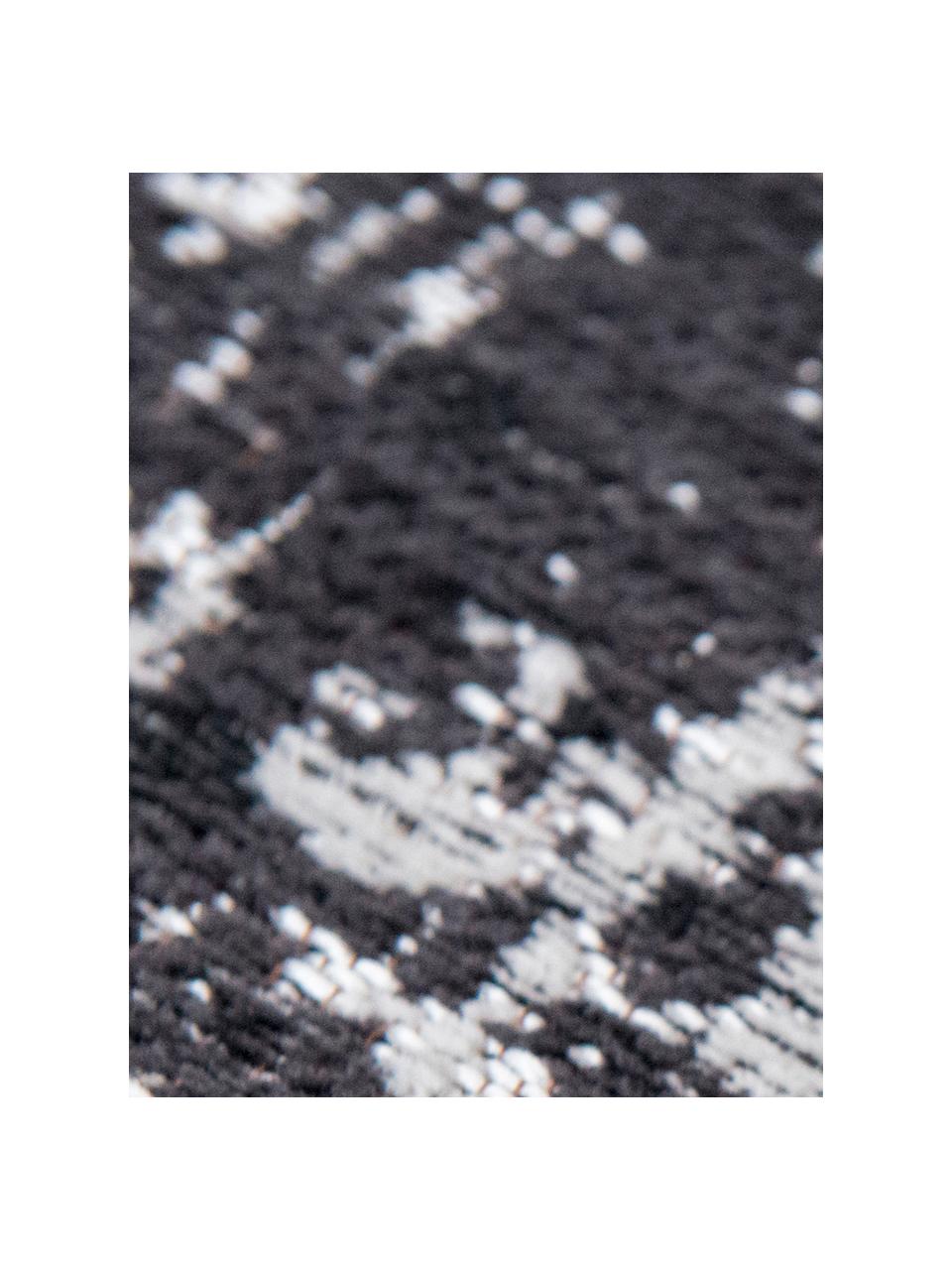 Kleiner Teppich Griff, Vorderseite: 85% Baumwolle, 15% hochgl, Webart: Jacquard, Rückseite: Baumwollgemisch, latexbes, Weiß, Schwarz, B 80 x L 150 cm (Größe XS)
