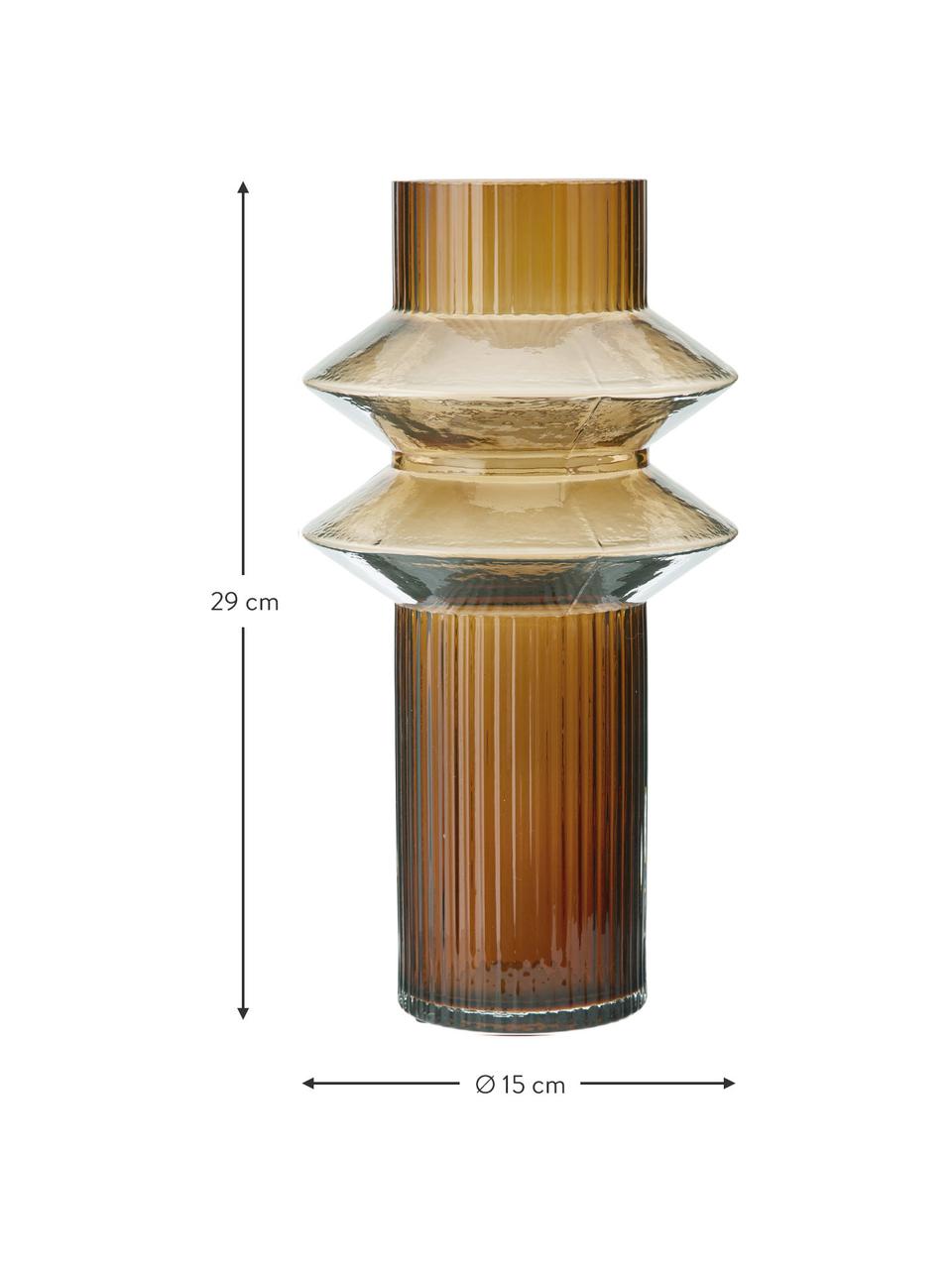 Grand vase en verre ambré Rilla, Verre, Ambré, Ø 15 x haut. 29 cm