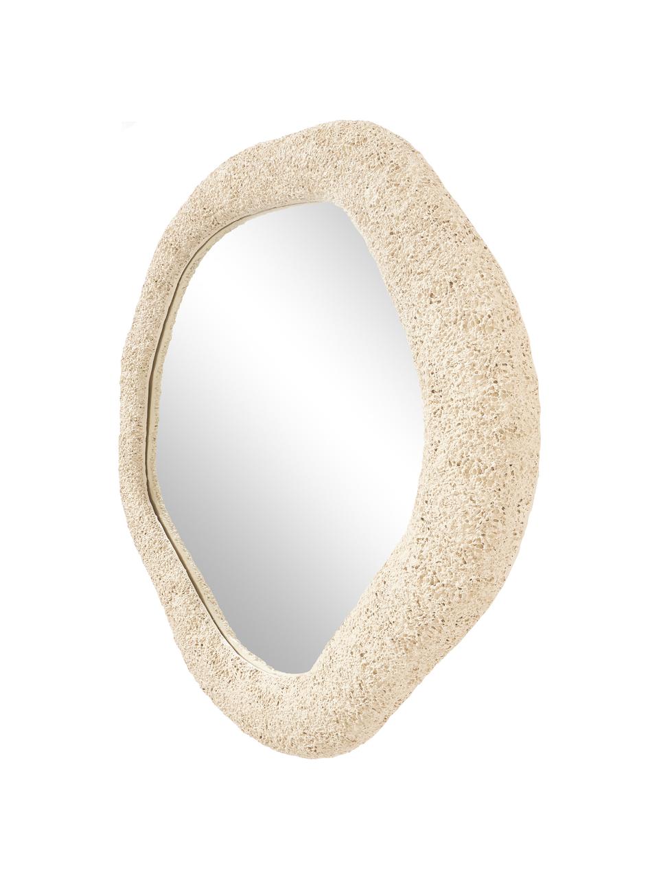 Wandspiegel Toprak, Rahmen: Polyresin, Spiegelfläche: Spiegelglas, Rückseite: Mitteldichte Holzfaserpla, Beige, B 92 x H 102 cm
