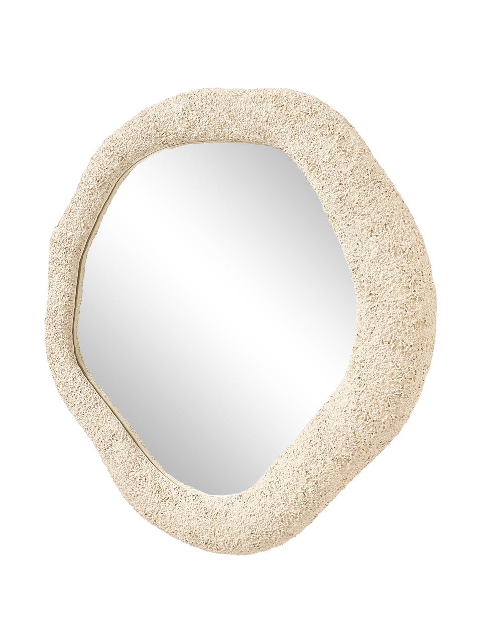 Espejo de pared Toprak, Espejo: cristal, Parte trasera: tablero de fibras de dens, Beige, An 92 x Al 102 cm